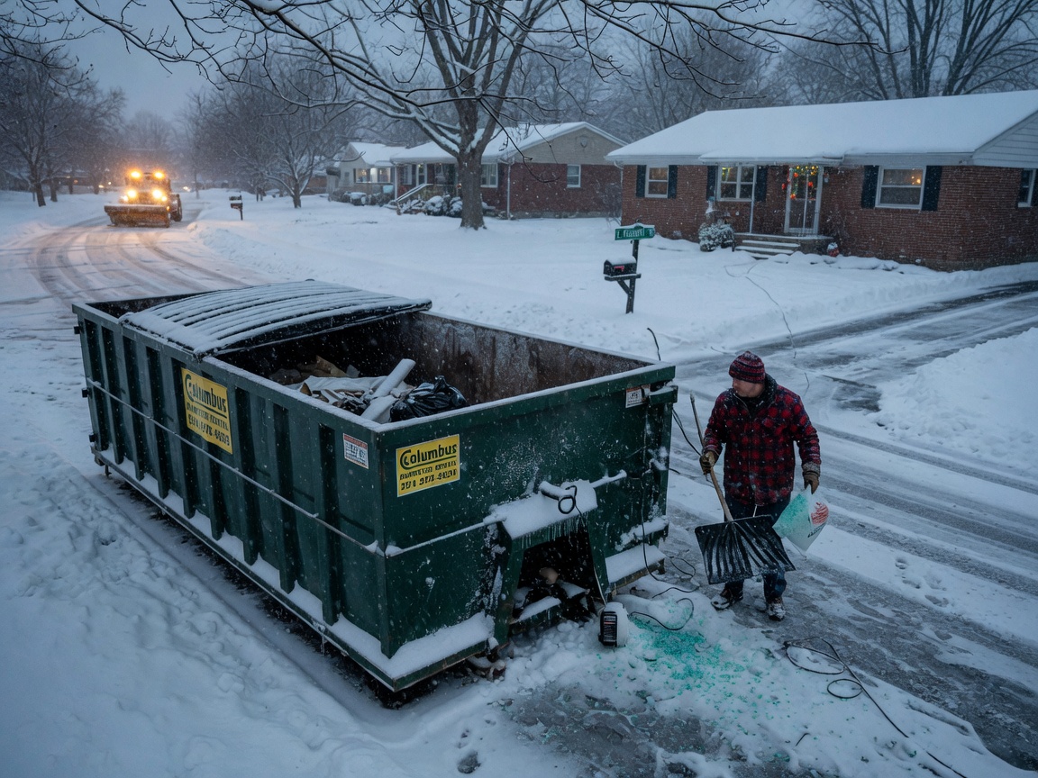 Columbus Winter Dumpster Rental Tips for Snow and Ice